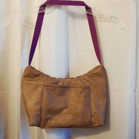 New Faux Leather Southwestern Shoulder Bag Purse Blue Brown Crescent Baguette - Picture 6 of 8